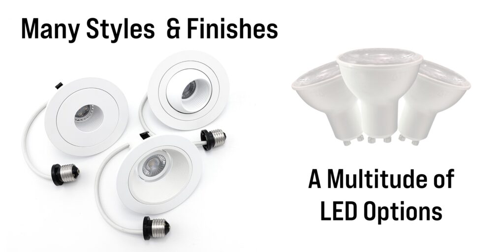 Our trims with LED lamp and adapter with multiple options of available