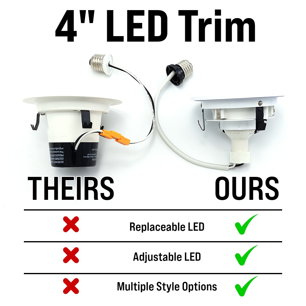 LED 4-inch LED trim theirs vs our trim comparison chart