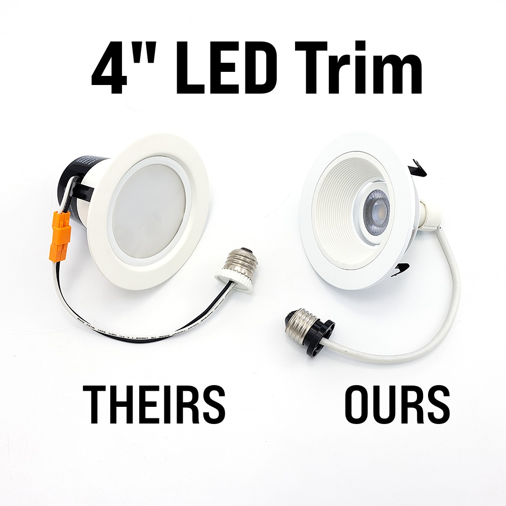 4 inch LED trims Theirs vs ours