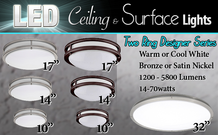 LED two ring ceiling surface lights